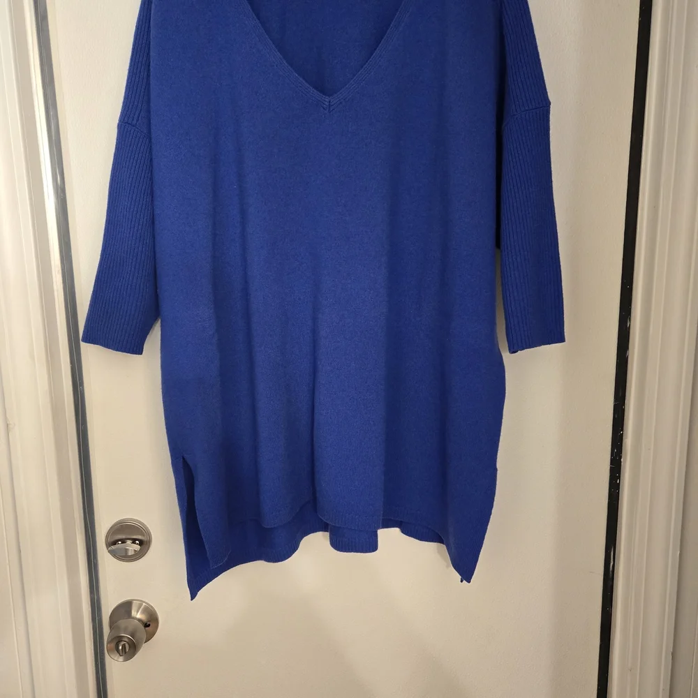 Cashmere Sweater Plus Size Cobalt Blue Lands End - Picture 5 of 7